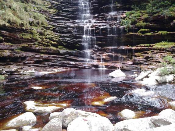A maravilhosa Cachoeira do Fundão, no Canyon do 21, em Lençóis, na Chapada Diamantina - BA